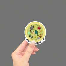 "Meowcrobiology" Sticker- Cute And Whimsical Vinyl Sticker With Cat- Microbe Designs For Laptops, Notebooks, Water Bottles, Study Desks, Cat- Lover Spaces, And Science- Humor Zones| Great For Cat Enthusiasts, Microbiology Fans, Students - Star Film - View 2