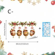 1/3件組可愛聖誕吊飾貼紙，聖誕老人、雪人、森林動物窗貼，雙面可見PVC靜電吸附玻璃貼紙，適用於商店櫥窗、居家聖誕派對裝飾 - 彩色 - 查看 13