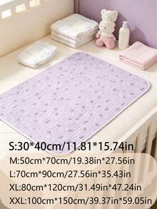 Purple Floral Pattern Waterproof Period Pads (Reusable, Leak-Proof), Waterproof Washable Mattress Protector, Suitable For Women's Menstruation, Urinary Incontinence And Bedwetting, Also Suitable For Adults And Elderly - Multicolor - View 4