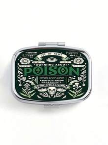 Poison Spirit Floral Pattern Metal Pill Box, Portable Medicine Storage Box, Medicine Vitamin Storage Organizer, Travel Pocket Pill Holder,Suitable For Pocket And Wallet, Unique Travel Gift, Pocket Pill Box | Retro Style | Embossed Metal Cover ﻿ ﻿ - Multicolor - View 11