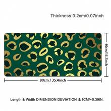Large Gaming Mouse Pad, Computer Mouse Mat, Funny Desk Pad Protector Decoration, Big Cute Desk Pad, Non-Slip Base Luxury Green Gold Leopard - View 12