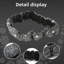 1pc Shiny Car Rearview Mirror Cover, Sparkling Rhinestone Elastic Rearview Mirror Protective Sleeve, Women Girls Car Interior Rearview Mirror Decorative Accessory, Universal Fit - A - View 10