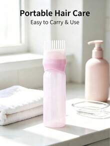 Hair Dye Applicator Bottle With Comb Nozzle, Root Dyeing Comb Bottle With Scale Markings, Reusable Salon And Home Hair Dyeing Bottle - A - View 3