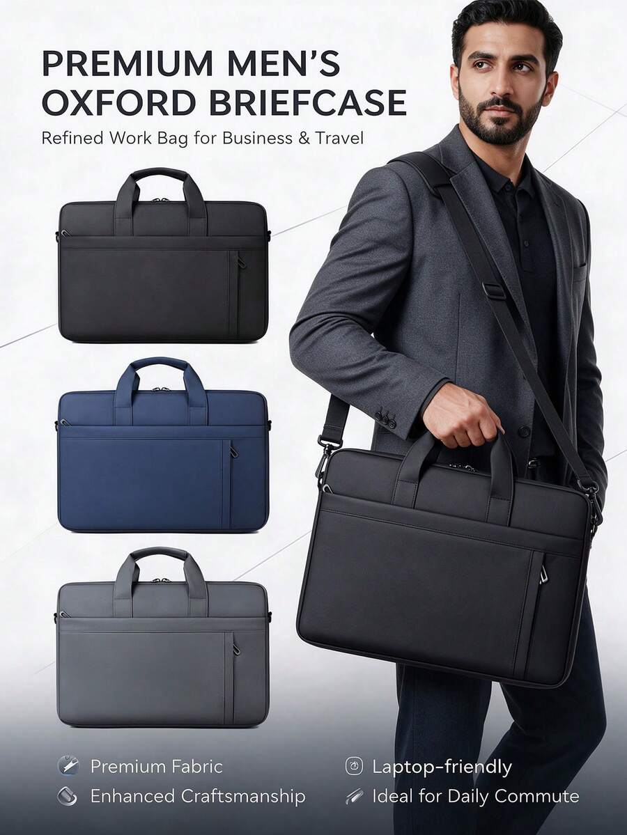 1pc Fashion Men's Large Capacity Casual Travel Crossbody Bag, City Commute Campus Student Laptop Backpack
