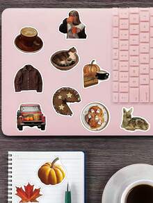 53pcs Fall Retro Stickers Handbook Laptop Phone Case Luggage Guitar Skateboard Graffiti Stickers - A - View 5