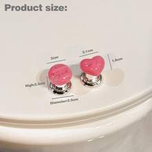 Cute Heart-Shaped Toilet Tank Flush Button, Long Nail Assist Tool, Universal Bathroom Toilet Flush Presser, Suitable For Bathroom, Kitchen, Bedroom Cabinets - A - View 8