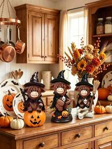 Halloween Highland Cow Wizard Desktop Ornament, Resin Statue With Pumpkin Base, Cute Witch Yak Figurine, Halloween Party Tabletop Decor, Holiday Home Decoration Gift - Magic Cow - View 8
