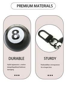 Móc khóa mini màu đen hình quả bi snooker số 8, móc khóa chủ đề thể thao, phụ kiện thời trang cho người đam mê bi-a, phụ kiện bi-a chân thực, phụ kiện DIY, quà lưu niệm câu lạc bộ bi-a, móc treo túi, móc khóa ô tô, móc khóa ba lô, móc khóa cho nam và nữ, quà tặng sinh nhật, quà lễ hội, quà tiệc, quà lưu niệm sự kiện, quà tặng bạn bè - Nhiều màu - Xem 8