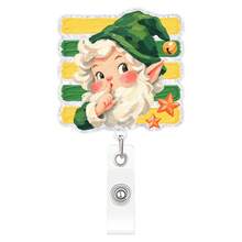 1pc Christmas Santa Claus Easy-Pull Square Striped Christmas Element Rotating Badge Clip - Multicolor - View 17