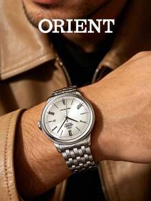 ORIENT Men's Automatic Mechanical Business Roman Scale Dial Calendar Steel Strap Waterproof Watch RA-AC0J04S10B - Silver - View 4