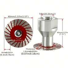 1 Set/5 Pieces Grinding Cutting Wheel 40mm 5/8-11 With Removable Flange Stone Carving, Cutting And Grinding, Suitable For Granite, Marble, Concrete, Ceramic And Other Types Of Stone - Diamond Cutting Disc Set - View 2