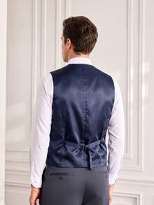 Officeau Men's Stage Performance Vest With Small Sequins, Photo Studio Photography, Host, Singer, MC Vest - Blue - View 6