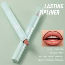 Pensil Lip Liner Dua Sisi CZEL dengan Kuas Blending Terintegrasi, Pensil Kontur Bibir Matte Tahan Lama Anti Luntur, Warna Nude untuk Pemula - 02 - View 6