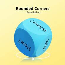 hoojojo 1pc Question Dice, Reading Comprehension ESL Teaching Aid, Sentence Construction Educational Game Toy For Teachers And Students, 6-Sided, Who What Where When Why How - Multicolor - View 7
