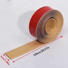 1m/1pc Self-Adhesive Wood Grain Floor Trim Strip, Edge Sealing Strip, Floor Joint Strip, Wood Grain PVC Threshold Trim, Peel And Stick, PVC Wear-Resistant Soft Plastic Door Bottom Anti-Collision Rubber Strip - Multicolor - View 11