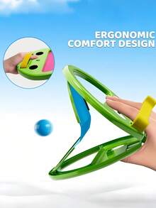 1 Set Outdoor Sports Hand-Held Ball, Hand-Thrown Ball And Catching Reaction Trainer, Black/Blue/Green/Pink 4 Colors Optional, Indoor Party Interactive Table Tennis Trainer, Outdoor Sports Racket, Two-Person Interactive Toy, Adult Fitness Educational Toy, Home Outdoor Gym Group Game - Multicolor - View 7