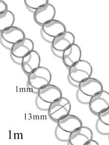 1m Stainless Steel 18K Gold-Plated Paperclip Chain-Geometric, Oval, Rectangular-Necklace And Bracelet DIY Jewelry Making Supplies For Everyday Wear - Chain - View 7
