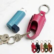 Gantungan Kunci Wadah Inhaler Asma Portabel dengan Sarung Pelindung Kulit Sintetis untuk Tas Sekolah, Tas Olahraga dan Kit Medis Darurat Perjalanan - View 2