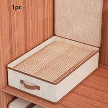 Fabric Quilt Storage Box, Large Opening Vertical Side-Loading Storage Bin, Reinforced Handle Stackable, Closet Organizer For Blankets, Clothes, Bedding, Dust-Proof Home Storage Box - Multicolor - View 9