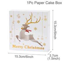 4pcs/1pc Christmas Paper Treat Boxes With Cutout Window, Xmas Santa Reindeer Snowflake Bell Tree Pattern Gift Box, Merry Christmas Holiday Party Packaging Box For Baking Favors - Multicolor - View 13