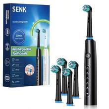 SENK Adult Rechargeable Electric Toothbrush With Type-C Charging Cable, Fully Intelligent Rotating Cleaning Device And Deep Cleaning Soft Bristles. 600mAh Battery Life, IP67 Waterproof Rating - Multicolor - View 10