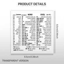1pc Shortcut Key Stickers Compatible With Apple/Windows Laptop Full Series WORD & EXCEL Software Black/White/Transparent Optional - View 14