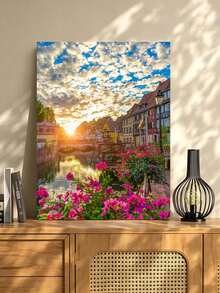 DIY Sunset France Canal (Frameless Or Framed 8x12 / 16x20 Inches) Paint By Numbers Kit(Acrylic) Arts & Crafts For Adult Beginners, Home Wall Decor, And Holiday Gifts - Sets - View 3