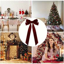 1/5/10pcs Christmas Tree Bows - Holiday Ribbon Gift Bows, Suitable For Holiday Wreaths, Decorations And Rustic Crafts, No Feathers, Glossy Surface, Perfect For Gift Wrapping And DIY Projects, Christmas Tree Decoration Velvet Ribbon, Christmas Tree Bows - Multicolor - View 6