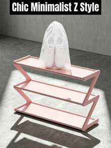 Z-Shaped Plastic Shoe Rack, Floor-Standing Multi-Function Large Capacity Storage Rack, Easy Assembly, Floor-Standing Storage Rack, Essential For Home And Dorm, Space-Saving, Suitable For Living Room And Bedroom - Multicolor - View 11