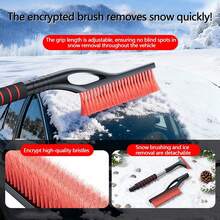1pc Car Snow Shovel, Extendable Snow And Ice Scraper, Multi-Function Snow Removal Tool, Long Handle Snow Scraper, Non-Scratch Car Paint - A - View 1