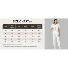 V-Neck Multi-Pocket Waist Tie Short Sleeve Top And Pants Scrub Set Fall - Navy Blue - View 9