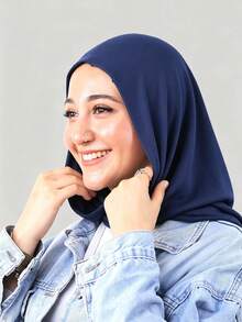 1pc Women Solid Color Balaclava One-Piece Lace Base Layer Headscarf Neck Warmer Elastic Cap Premium Heavy Embroidery Jacquard Lace Instant Hijab Caps Elastic Caps Turban Breathable Comfortable Elastic Wide Brim Sweat-Absorbing Non-Slip Multi-Function Sports Headwrap Cap Inner Lining Scarf, Minimalist Fashion Scarf, Hood And Matching Lace Headscarf, All-In-One, Wear It Easily And Instantly Fashionable For Going Out - Multicolor - View 4