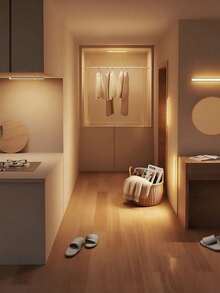1pc Rechargeable Wireless LED Night Light With Motion Sensor, 3 Color Lighting, Wall Closet Night Light, Kitchen Bedroom Staircase Detection Light, Easy Clip Installation Without Wiring, Suitable For Hallway Cabinet Wardrobe Home Room Decoration - Multicolor - View 7