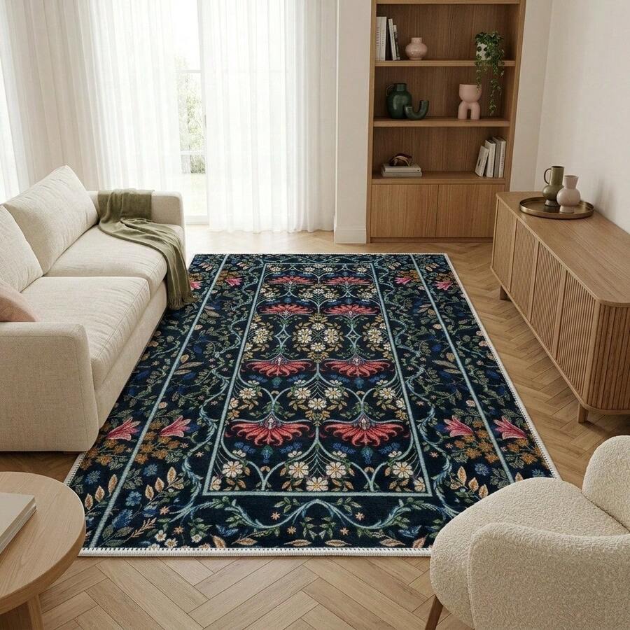 Washable Scandinavian Rugs – Nordic Designs For Modern Homes - Perfect For Living Room, Bedroom, Hallway, Kitchen - Indoor And Outdor Carpet | Non-Slip Backing - Mocha Brown - View 1