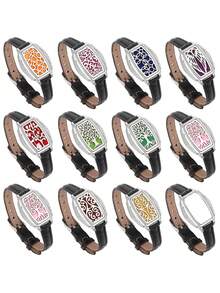 Aromatherapy Jewelry Red Leather Bracelets Bangles Couple Open Locket Charms Aroma Perfume Essential Oil Diffuser Bracelet For Men Couple Wristbands - Red - View 4