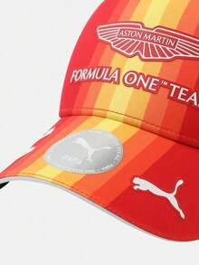 Unisex AMF1 Replica Alonso Special Puma White Curved Brim Cap 02724601 - Red and White - View 4