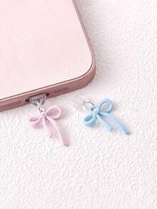 Bow Knot Dust Plug, Rubber Stopper For Charging Port & Data Port, Compatible With Apple & Type-C Phones - Multicolor - View 6