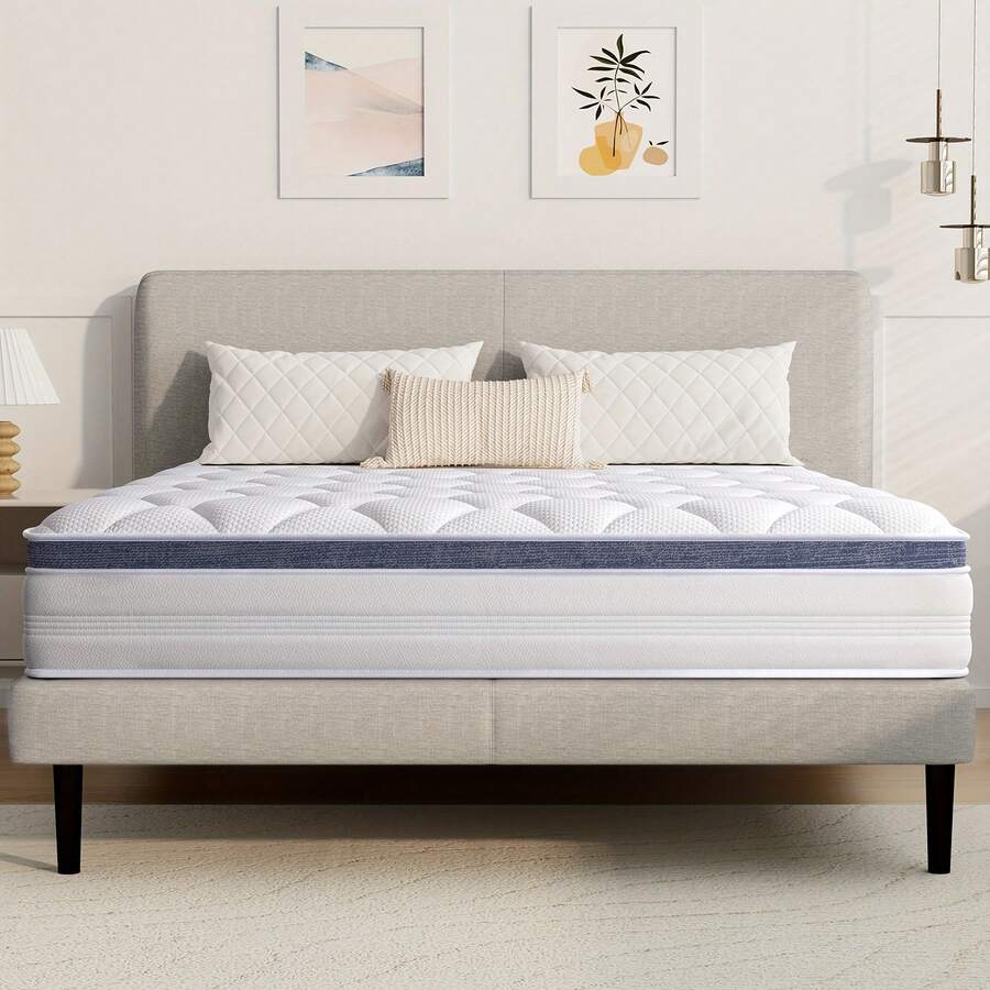 22/25cm Memory Cotton Mixed Mattress, Silent Independent Bagged Spring, Brings A Cool Sleep Experience, Available In Single, Small Double, And Double Sizes, Ready To Use Out Of The Box