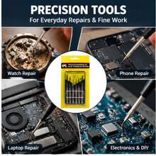6Pcs Precision Screwdriver Set Cross And Flat Head Mini Screwdrivers Hand Tools For Watch Clock Phone Laptop Electronic Device Disassembly And Household Maintenance DIY Repair Projects - 6-piece Precision Screwdriver Set - View 3