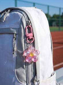 Flower Keychain. Small Flower Bag Charm. Bag Charm. Flower Pendant. Accessories Earphone Case Car Decor Halloween Transparent Flower Keychain Cute Keychain Pendant Bridesmaids Gift - Multicolor - View 4