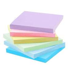 Vibrant Fluorescent 3" X 3" Sticky Notes, Suitable For Students, Schools And Offices, Reusable, Multiple Adhesion, Bestselling Product, Direct From Cross-Border Stationery Suppliesr - Kraft Paper Off-white (6 Books, 3 Styles, 300 Sheets) - View 2