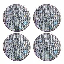 2/4PCS Car Colorful Rhinestone Cup Holder Coasters, Luxury Full Rhinestone Appearance, Non-Slip Waterproof, Prevent Cup Clatter And Noise, Decorate Car Interior, Practical Car Accessories - Full Rhinestone Car Cup Holder - View 11