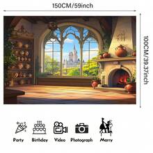 A Castle Background Cloth Banner Background Wall The Studio Wall Is Perfect For Setting A Background Environment Celebration And Birthday Anniversary Decoration, Which Can Be Reused Outdoors. - 1 - View 7