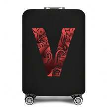 Vibrant Artistic Letter Print Elastic Luggage Cover, Dustproof & Scratch-Resistant Suitcase Protective Sleeve, Fits 18-32 Inch Travel Rolling Luggage - Black - View 38