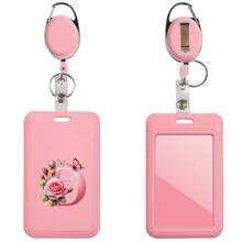 Pink ID Card Holder With Retractable Badge Reel Clip, Anti-Theft Card Sleeve, Pink Thumb Slot Hard Plastic Card Protector, Expandable ID Card Holder, Medical Insurance Card Protector, Waterproof Medical Card/Social Security Card Protector, Transit Card Holder - Pink - View 17