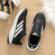 Adidas Men's Non-Slip Wear-Resistant Sports Shoes Mesh Breathable Comfortable Casual Running Shoes JQ0630 - Black - View 2