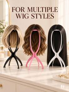 2/3/6pcs Foldable Portable Wig/Hat Display Stand, Sturdy Durable Multi-Purpose Storage Rack, Suitable For Daily And Travel Use, Randomly Sent In Two Styles, Slight Color Difference May Occur Due To Lighting, Does Not Affect Daily Use, Halloween - Multicolor - View 3
