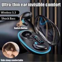 X55 Invisible Sleep TWS Wireless Earbuds, Digital Power Display Bluetooth Earphones, Lightweight Side Sleep No Pressure Ear Headset With Mic - View 2