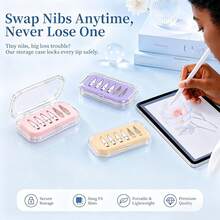 6pcs Replacement Tips, Compatible With Apple Pencil Pro/2nd Gen/1st Gen/3rd Gen. | This Durable Hybrid Stylus Comes With A Transparent Storage Box, Compatible With IPad Pro/Air/Mini, Perfect For Writing And Drawing. - Multicolor - View 4