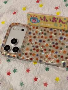 New Glitter Floral Phone Case Compatible With Iphone 18 Pro Max, 17, 16 Pro, 15, 14, Dopamine Style, Premium Niche Design, Full Coverage Anti-Drop Shell For Women - Multicolor - View 3